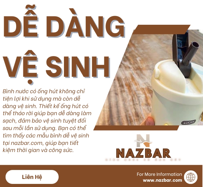 Giới Thiệu BÌNH NƯỚC CÓ ỐNG HÚT NAZBAR